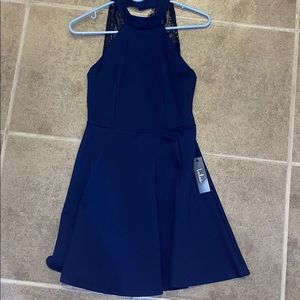 NWT- blue party dress with lace
